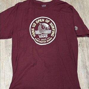 Vans Maroon Short-Sleeve 'US Open of Surfing' Graphic Tee